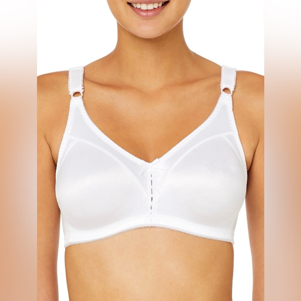 Bali 38B Bra Double Support Tailored Wireless Lace Up Front 3820 Full Coverage